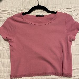 Brandy Melville pink lace shirt